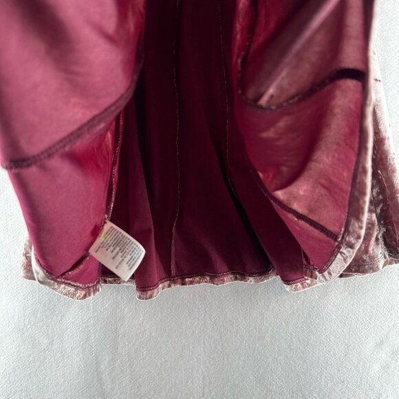 American Eagle Outfitters Dress Sz XS Crushed Velour Skater Mini Sleeveless Pink - Picture 7 of 12